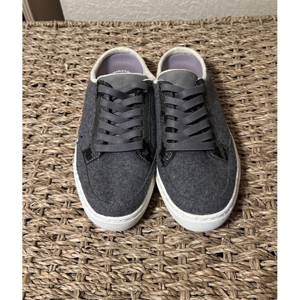 Dr. Scholl's NBD Women's Sneaker Mules Gray Sustainable Open Back Slip On Sz 7M